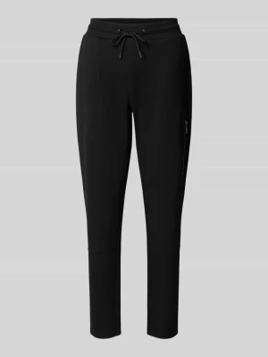 Spodnie dresowe o kroju slim fit z mieszanki wiskozy Monari Czarny