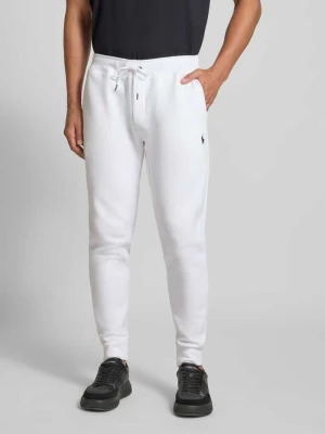 Spodnie dresowe o kroju slim fit z tunelem Polo Ralph Lauren Biały