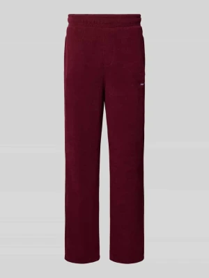 Spodnie dresowe o kroju wide fit z detalem z logo model 'Mezzano' Pegador Bordowy