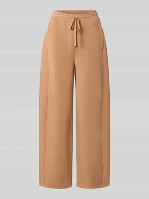 Spodnie dresowe o kroju wide leg z mieszanka modalu model 'GETTO' Weekend Max Mara Camel