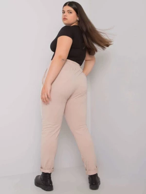 Spodnie dresowe plus size beżowy casual dżety Relevance