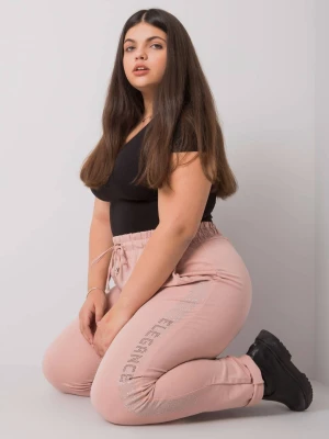 Spodnie dresowe plus size jasny różowy casual dżety Relevance