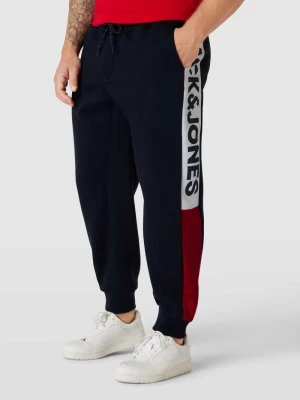 Spodnie dresowe PLUS SIZE z detalami z logo model ‘Will’ Jack & Jones Plus
