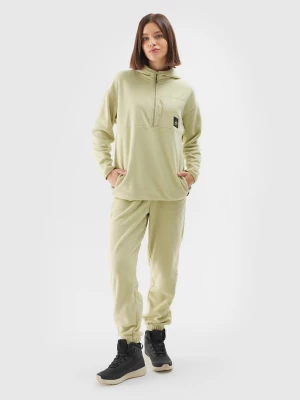 4F Spodnie dresowe polarowe damskie - khaki XS