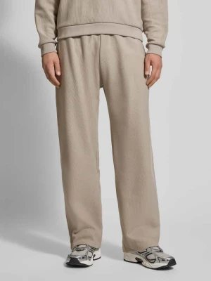 Spodnie dresowe prążkowane z elastycznym pasem REVIEW