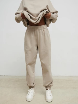 Spodnie dresowe typu jogger w kolorze BEIGE TONE - STAGER-XL Marsala