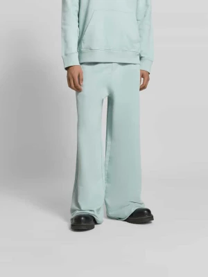 Spodnie dresowe w kroju wide fit z elastycznym pasem MM6 Maison Margiela Jasnoturkusowy