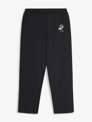 Spodnie dresowe, wide leg, z czystej bawełny organicznej BonPrix czarny