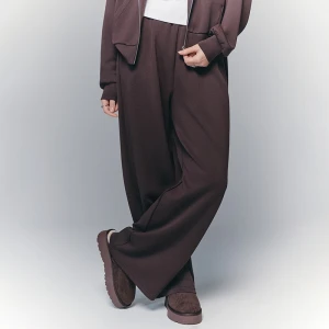 Spodnie dresowe wide leg z modalem basic czekoladowe House