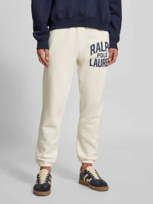Spodnie dresowe z elastycznym ściągaczem Polo Ralph Lauren Biały