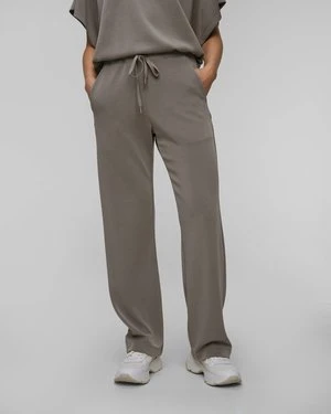 Spodnie Dresowe Z Modalu Khaki Damskie Deha