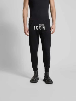 Spodnie dresowe z nadrukiem z logo Dsquared2 Czarny