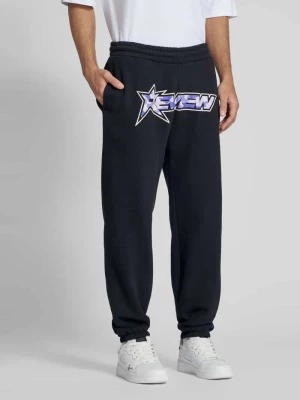 Spodnie dresowe z nadrukiem z logo REVIEW
