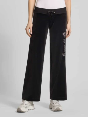 Spodnie dresowe z obszyciem ozdobnymi kamieniami model 'GOTHIC CROWN' Juicy Couture