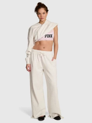 Spodnie dresowe z szeroką nogawką i rozcięciem Campus Fleece Victoria's Secret Szary