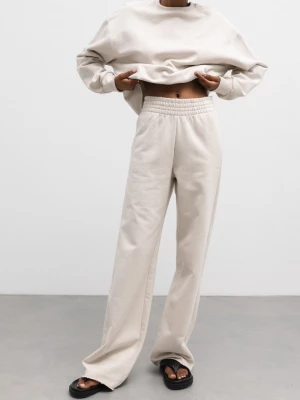 Spodnie dresowe z szeroką nogawką w kolorze SMOKE BEIGE - COMFIES-S Marsala