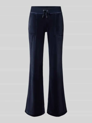 Spodnie dresowe z mieszanka bawełny model 'LAYLA' Juicy Couture Ciemnoniebieski