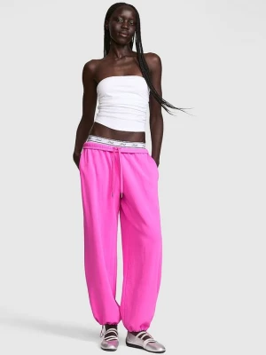 Spodnie dresowe ze ściągaczem Campus Fleece Victoria's Secret Różowy