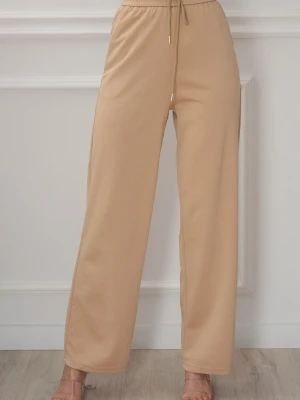 Spodnie dzianinowe na gumie wide leg kamel July Cocomoda.pl - odzież damska, sukienki, buty, dodatki