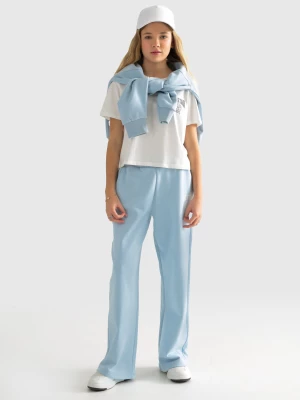 Spodnie dziewczęce dresowe z prostą nogawką błękitne Longencja 401/ Michelle 401 BIG STAR