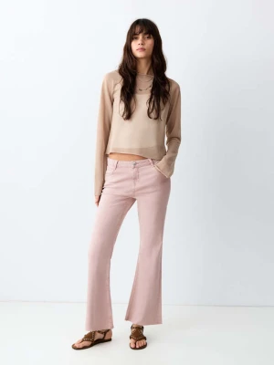 Spodnie dżinsowe flare crop blady róż - Dziewczyna - - MANGO TEEN