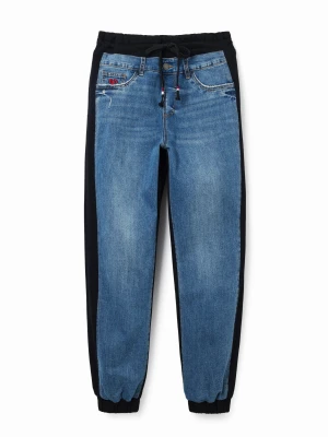 Spodnie dżinsowe joggery w kontrastowym odcieniu Desigual