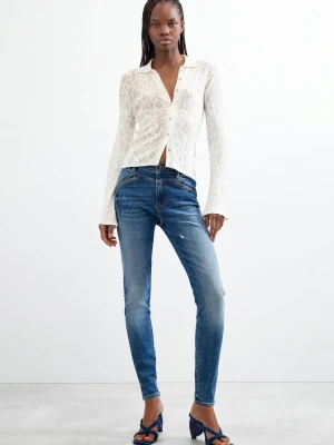 Spodnie dżinsowe Skinny Desigual niebieski