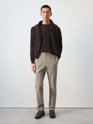 Spodnie flanelowe slim fit beżowy - Mężczyzna - MANGO MAN