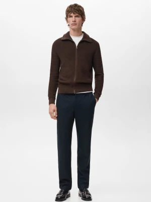 Spodnie flanelowe slim fit ciemnoniebieski - Mężczyzna - - MANGO MAN