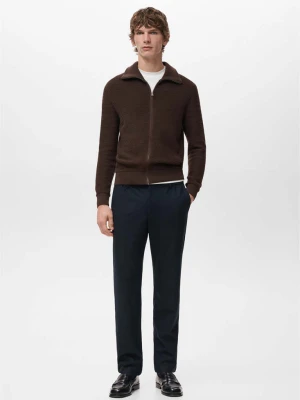 Spodnie flanelowe slim fit ciemnoniebieski - Mężczyzna - - MANGO MAN