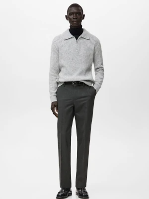 Spodnie flanelowe slim fit ciemnoszary - Mężczyzna - - MANGO MAN