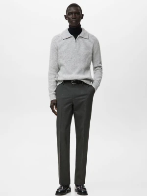 Spodnie flanelowe slim fit ciemnoszary - Mężczyzna - - MANGO MAN