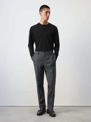 Spodnie flanelowe slim fit ciemnoszary - Mężczyzna - MANGO MAN