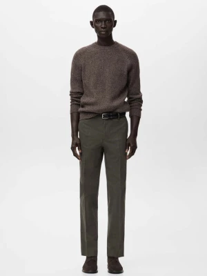 Spodnie flanelowe slim fit czekoladowy - Mężczyzna - - MANGO MAN