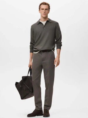 Spodnie flanelowe slim fit średni brązowy - Mężczyzna - - MANGO MAN