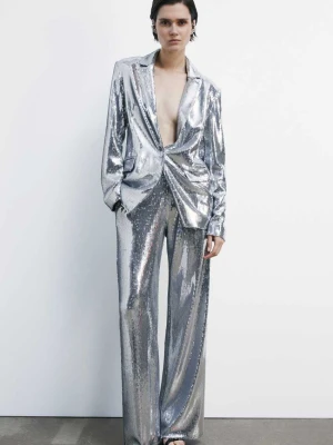 Spodnie flare ozdobione cekinami PATRIZIA PEPE