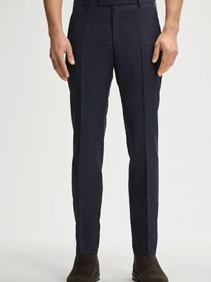 Spodnie garniturowe Gun w ciemnoniebieskim wzorze Joop