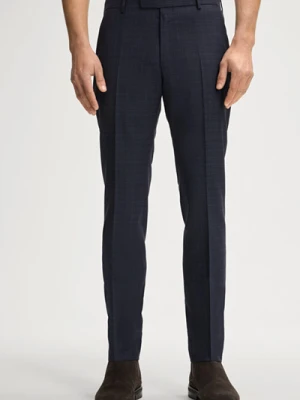 Spodnie garniturowe Gun w ciemnoniebieskim wzorze Joop