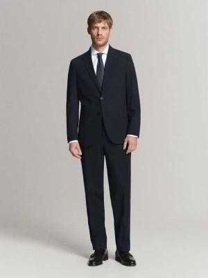 Spodnie garniturowe London regular fit granatowy - Mężczyzna - - MANGO MAN