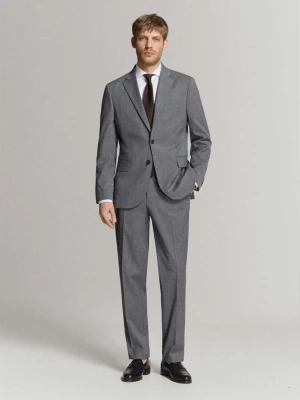 Spodnie garniturowe London regular fit szary - Mężczyzna - - MANGO MAN