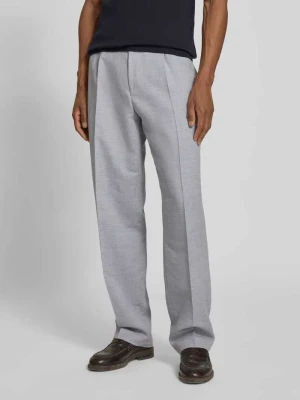 Spodnie garniturowe o kroju nowoczesnym z mieszanką bawełny i lnu HUGO