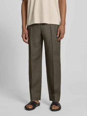 Spodnie garniturowe o kroju regular fit z czystego lnu model 'BAIRD' Selected Homme
