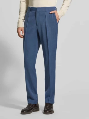 Spodnie garniturowe o kroju regular fit z dodatkiem żywej wełny model 'LEON' Boss