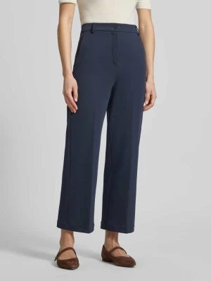 Spodnie garniturowe o kroju regular fit z mieszanki bawełny Model 'ABANO' Weekend Max Mara Granatowy