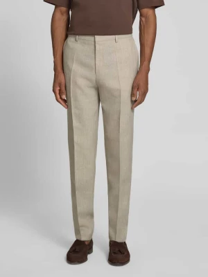 Spodnie garniturowe o kroju regular fit z mieszanki lnu model 'LEON' Boss