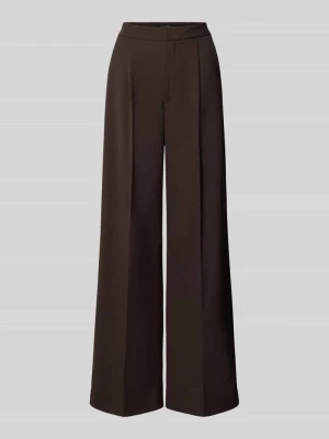 Spodnie garniturowe o kroju relaxed fit z dodatkiem wiskozy model 'TAILOR' CPH MUSE Ciemnobrązowy