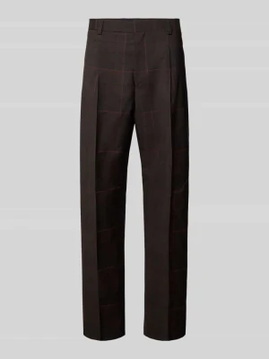 Spodnie garniturowe o kroju slim fit z czystej żywej wełny model 'Gatur' Hugo Ciemnobrązowy