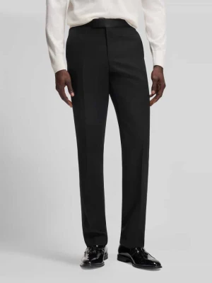Spodnie garniturowe o kroju slim fit z czystej żywej wełny model 'Genius-Tux' Boss Czarny