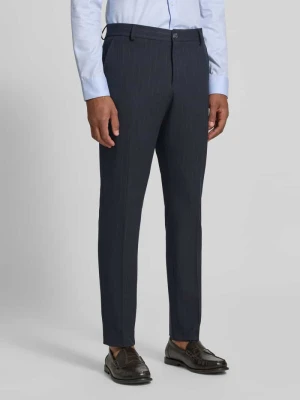 Spodnie garniturowe o kroju slim fit z dodatkiem wiskozy model 'PETER' Selected Granatowy