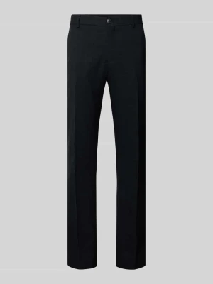 Spodnie garniturowe o kroju slim fit z domieszką wełny i lnu model 'OASIS' Selected Homme Czarny